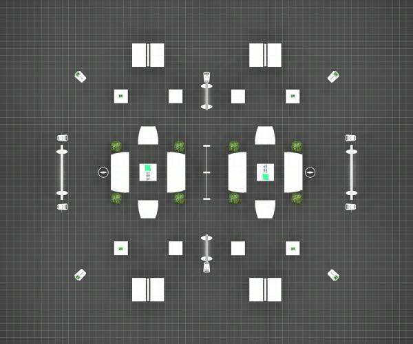 Corporate Events and Meetings Rental Solutions -- Option B -- Plan View